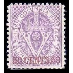 british columbia vancouver island stamp 17 surcharge 1869
