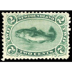 newfoundland stamp 24 codfish 2 1871 M VF 018