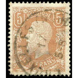 belgium stamp 39a king leopold ii 5fr 1875 U 001