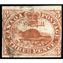 canada stamp 4 beaver 3d 1852 U F 047