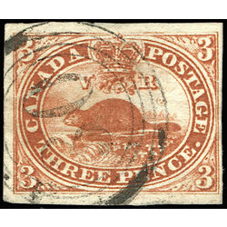 canada stamp 4 beaver 3d 1852 U XF 049