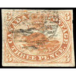 canada stamp 4 beaver 3d 1852 U VF 050