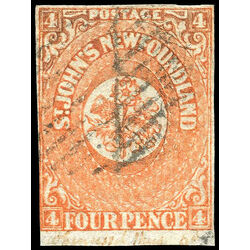 newfoundland stamp 12 1860 second pence issue 4d 1860 U F 004