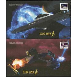 collection of 2 canada first day covers star trek scott 2913 14