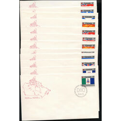 collection of 12 canada fdc provincial and territorial flags scott 821 32