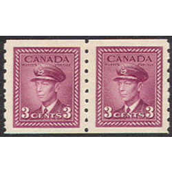 canada stamp 266 pair king george vi 1943