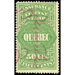 canada revenue stamp qa10 assurance license stamps 50 1876