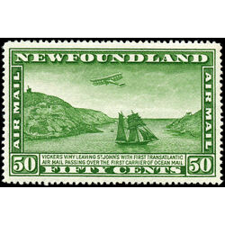 newfoundland stamp c7 airplane and packet ship 50 1931