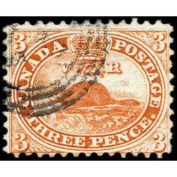 canada stamp 12 beaver 3d 1859 U F VF 024