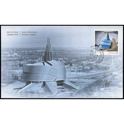 canada stamp 2771 canadian museum for human rights in winnipeg 2014 FDC