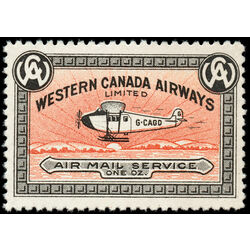 canada stamp cl air mail semi official cl40b western canada airways service 10 1927
