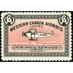 canada stamp cl air mail semi official cl40a western canada airways service 10 1927