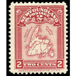 newfoundland stamp 86 map of newfoundland 2 1908 M F VF 007