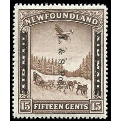 newfoundland stamp 211 dog sled and airplane 15 1933 M VF 004