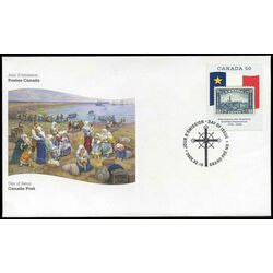 canada stamp 2119 grand pre stamp of 1930 and acadian flag 50 2005 FDC