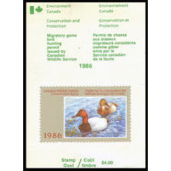 canadian wildlife habitat conservation stamp fwh2a canvasbacks 4 1986
