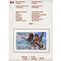 canadian wildlife habitat conservation stamp fwh3a canada geese 6 50 1987