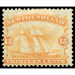 newfoundland stamp 30 ship 13 1866 M F 015