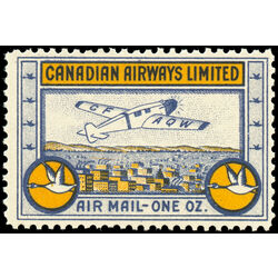 canada stamp cl air mail semi official cl51c canadian airways ltd 10 1932