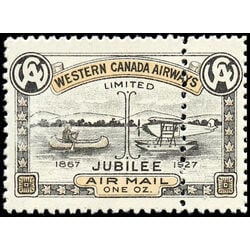 canada stamp cl air mail semi official cl41c western canada airways jubilee issue 10 1927