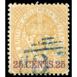 british columbia vancouver island stamp 11 surcharge 1867 U F VF 028