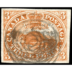 canada stamp 4 beaver 3d 1852 U VF 060