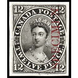 canada stamp 3pi queen victoria plate proof on card 12d 1851