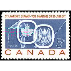 canada stamp 387 seaway and national emblems 5 1959