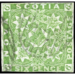 nova scotia stamp 4 pence issue 6d 1851 U VF 015