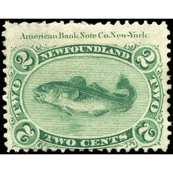 newfoundland stamp 24a codfish 2 1866 M FOG 011