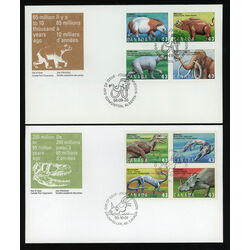 set of 2 canada first day covers prehistoric life in canada