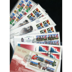 collection of 40 blocs of canada first day covers 45c all grouped together by scott