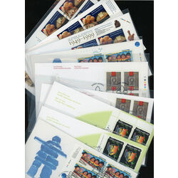 collection of 50 blocs se tenants of canada first day covers 46c all grouped together by scott