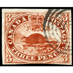 canada stamp 4 beaver 3d 1852 U F VF 071