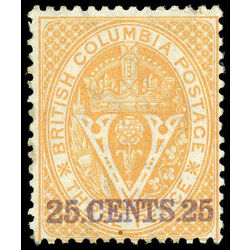 british columbia vancouver island stamp 11 surcharge 1867 M FOG 029