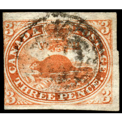 canada stamp 4 beaver 3d 1852 U F VF 072