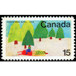 canada stamp 530p snowmobile and trees 15 1970
