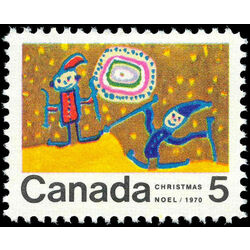 canada stamp 522 children skiing 5 1970