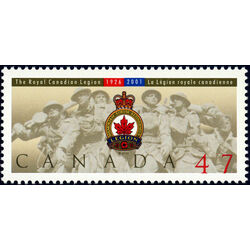 canada stamp 1926 legion badge over a portion of the national war memorial 47 2001