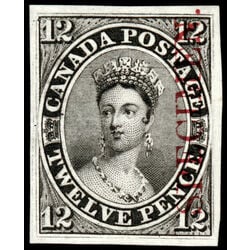 canada stamp 3pi queen victoria plate proof on card 12d 1851 M VF 006