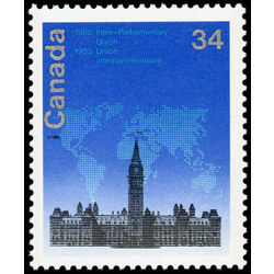 canada stamp 1061 stylized map over parliament buildings 34 1985