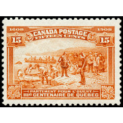 canada stamp 102 champlain s departure 15 1908 M F VFNH 038