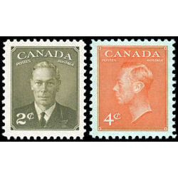 canada stamp 305 6 king george vi with postes postage 1951 new colours 6 1951