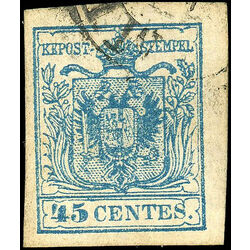 lombardy stamp 6c coat of arms 45 1850