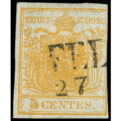 lombardy stamp 1c coat of arms 5 1850