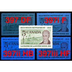 canada stamps 397 df 397i f 397ii hb 397iii hf set of every fluorescence