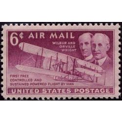us stamp c air mail c45 the wright brothers and their plane 6 1949