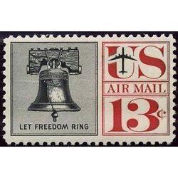 us stamp c air mail c62 liberty bell 13 1961