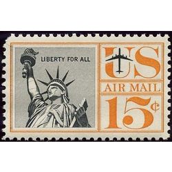 us stamp c air mail c63 statue of liberty 15 1961