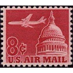 us stamp air mail c c64 jet airliner over capitol 8 1962